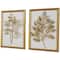 Gold Wood Leaf 3D Wall Décor with Beveled Frame Set